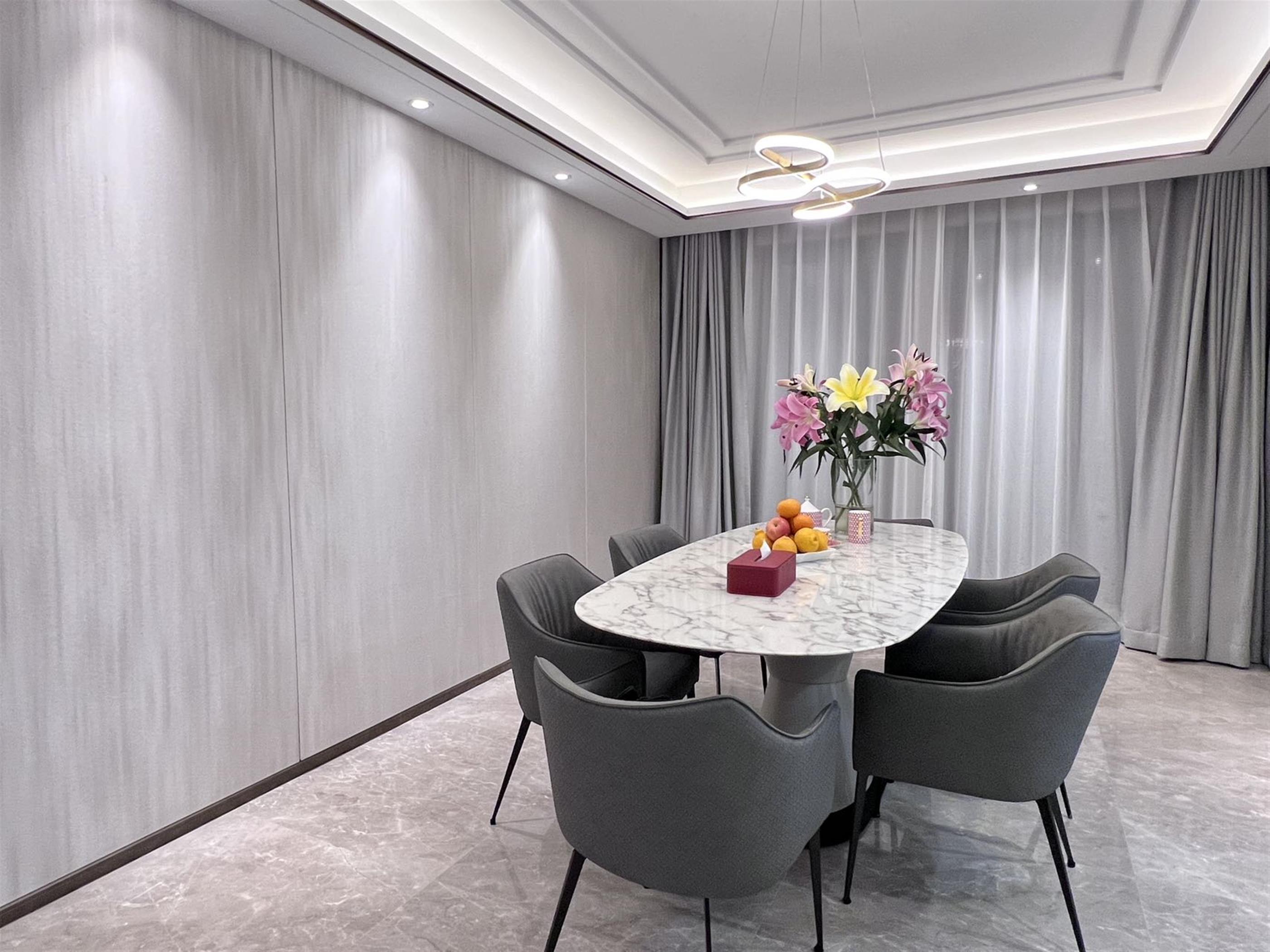 Dining room Brand New Luxurious 4BR Apartment in Chinatown Complex for Rent in Shanghai
