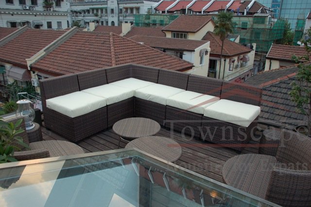 Shanghai townhouse for rent 3BR Lane House w/ garden & terrace on West Nanjing Rd